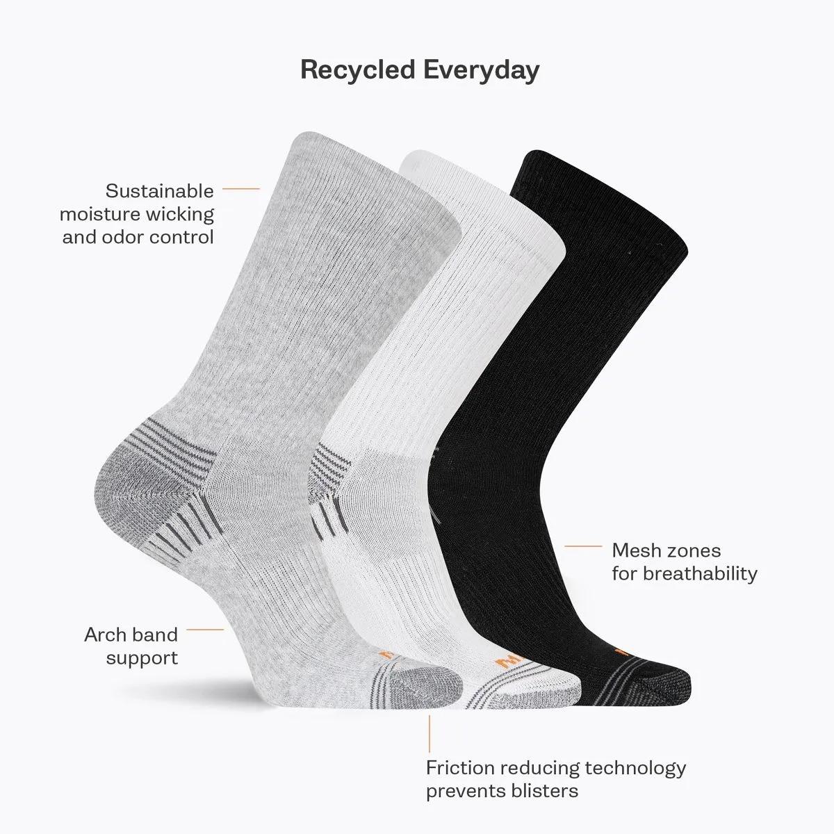Recycled Everyday Crew Sock 3 Pack - US 7922